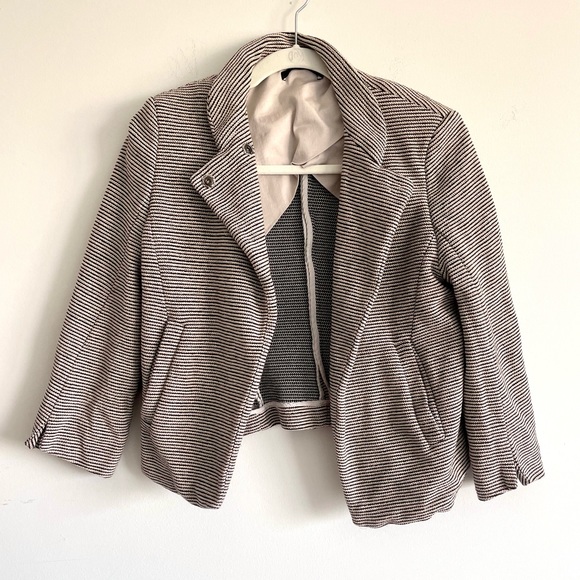 Cream Open Front Tweed Blazer - Picture 2 of 5